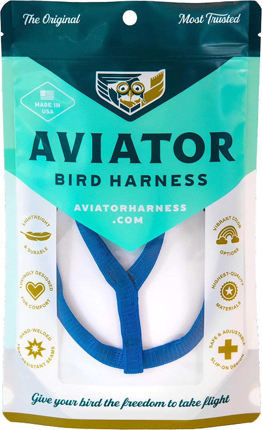 Aviator Bird Harness - Pettorina per Pappagalli - Taglia M - Colore Blu Aviator Bird Harness - Pettorina per Pappagalli - Taglia M - Colore Blu